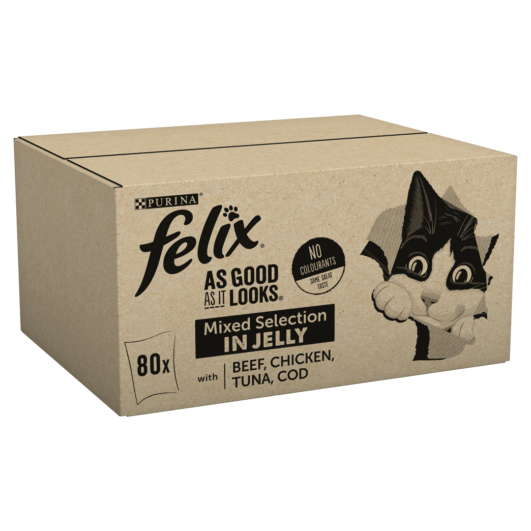FELIX® As Good As it Looks Mixed Selection in Jelly (Beef, Chicken, Tuna, Cod) Wet Cat Food